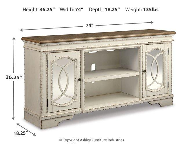 Realyn 74" TV Stand with Electric Fireplace