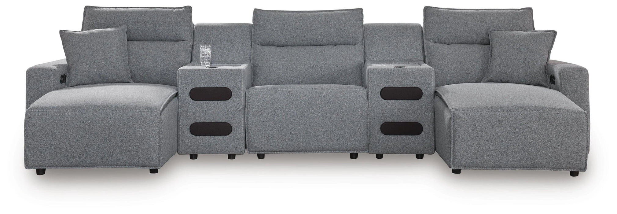 Modmax II Reclining Sectional with Double Chaise and Audio Consoles